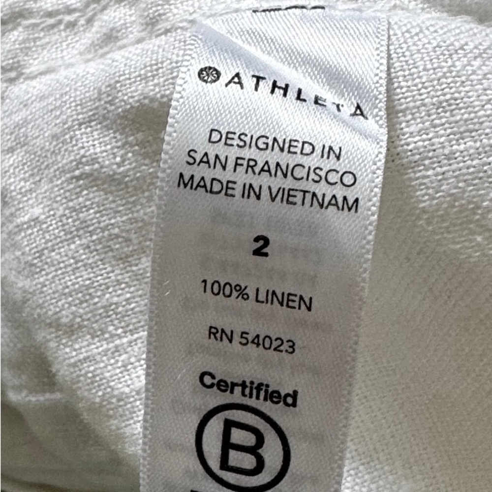 Athleta Cabo Linen Wide Leg Pant White size 2 - Picture 6 of 8